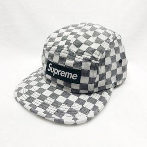 Supreme Checkerboard Camp Cap Black OS